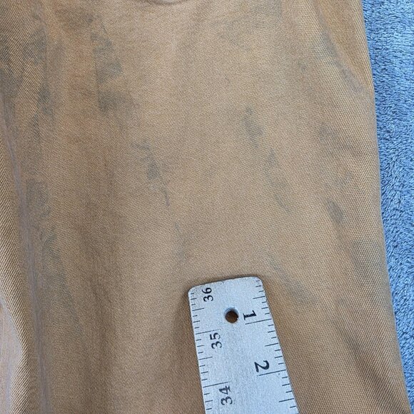 AMO Sylvia Straight Leg Pants Womens 28 Tan High Rise Button Fly Denim Flawed - Picture 14 of 16